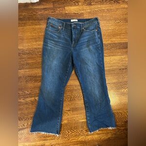 Madewell Cali Demi Boot Raw Hem Jeans Size 32